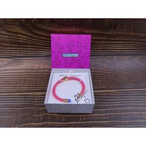 Betsey Johnson Back to School Pink and Gold Pencil Bangle Bracelet New with Box